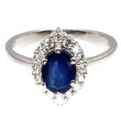 Pierścionek z szafirem i cyrkoniami - 2