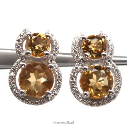 Kolczyki z cytrynami i cyrkonami