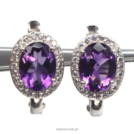 Kolczyki z ametystami i cyrkoniami