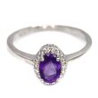 Pierścionek z ametystem i cyrkonami - 2