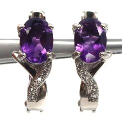 Kolczyki z ametystami i cyrkonami
