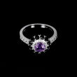 Pierścionek z ametystem, spinelami i cyrkoniami - 3