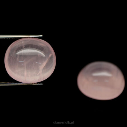 Różowy kwarc kaboszon 17,5x15,5 mm para