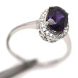 Pierścionek z ametystem i cyrkoniami - 2