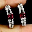Kolczyki z malinowymi granatami i cyrkoniami - 2
