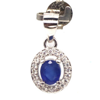 Zawieszka z szafirem i cyrkoniami