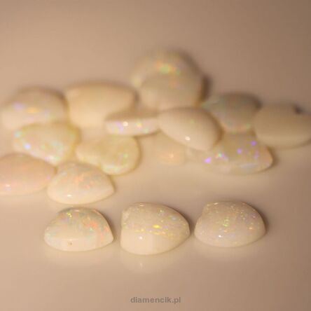 Opal multicolor serce 6 mm 17 szt.