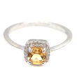 Pierścionek z cytrynem i cyrkonami - 2