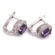 Kolczyki z ametystami i cyrkoniami - 2