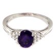 Pierścionek z ametystem i cyrkonami - 2