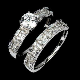 Pierścionek z cyrkoniami PODWÓJNY