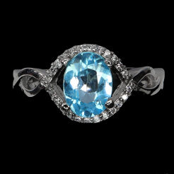 Pierścionek z topazem i cyrkoniami