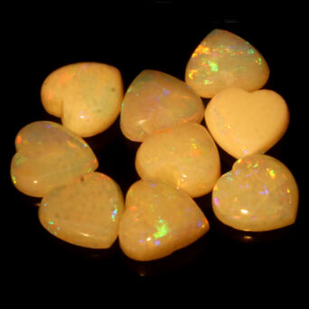 Opal multicolor serce 6 mm 9 szt.