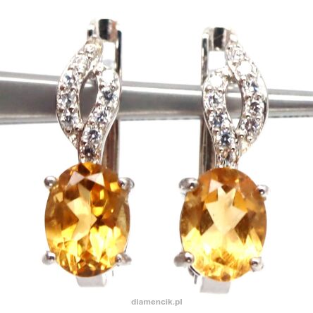 Kolczyki z cytrynami i cyrkonami