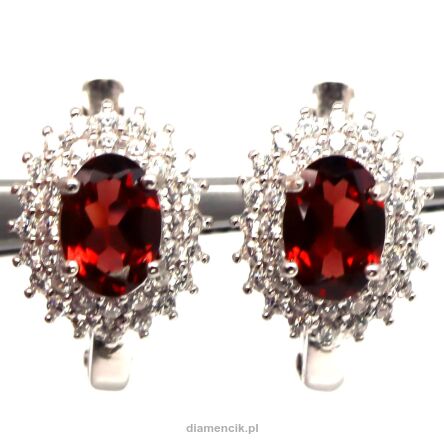 Kolczyki z granatami i cyrkonami