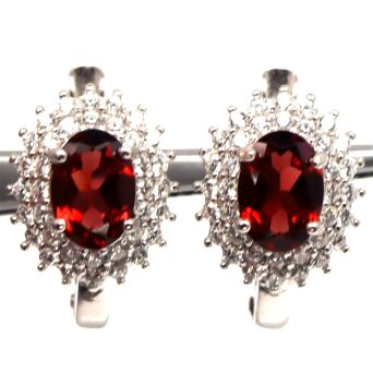 Kolczyki z granatami i cyrkonami